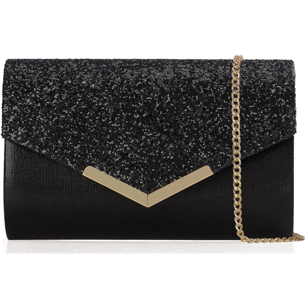 6494 Glitter Clutch Purse - Sparkly Evening Bag Envelope Handbags